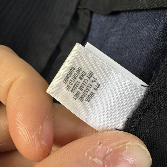 Bonobos Pants Mens 36x37 Heather Navy Slim Fit Italian Wool Dress Trousers‎ - Picture 7 of 16